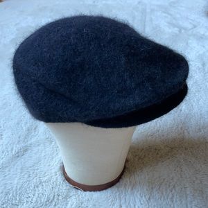 Y2K Black Angora Wool Golfer Hat